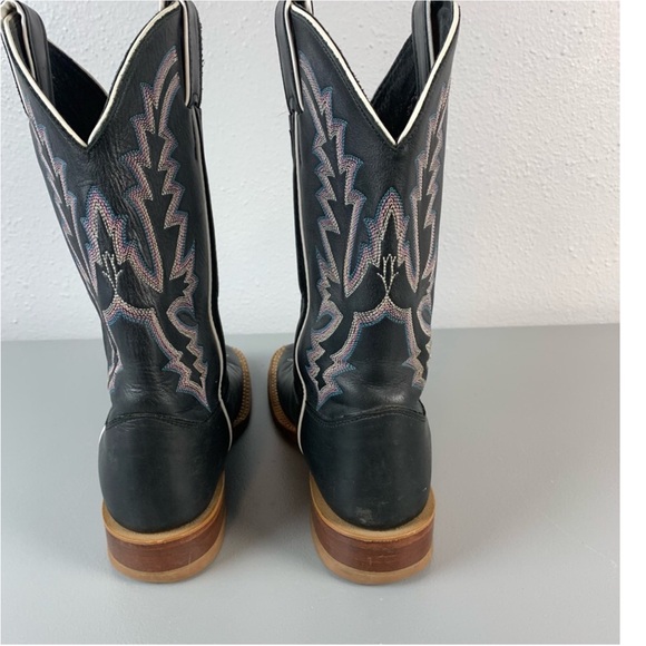 Justin BRL316 Bent Rail Black Burnished Calf Cowgirl Boots Womens 6.5 B USA Made - Picture 3 of 4